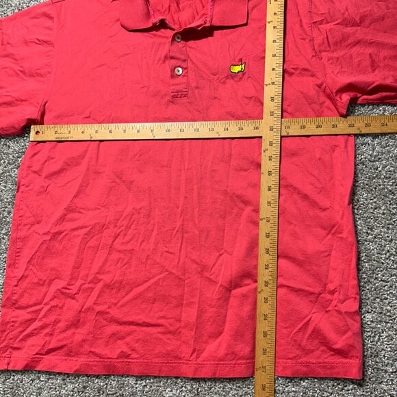 Masters Golf Polo Shirt Red Embroidered Logo Mens Size L Short Sleeve - Picture 6 of 8